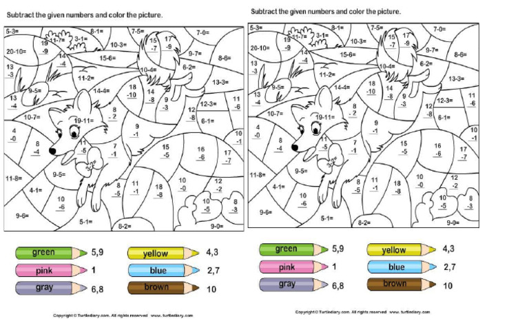 Coloring Subtraction | PDF