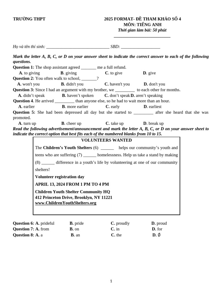 De thi thpt qg moi nhat theo form bgd 2025 de so 2 pdf facebook