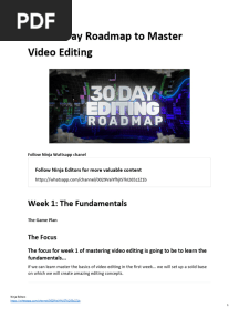 Video Editing Road Map