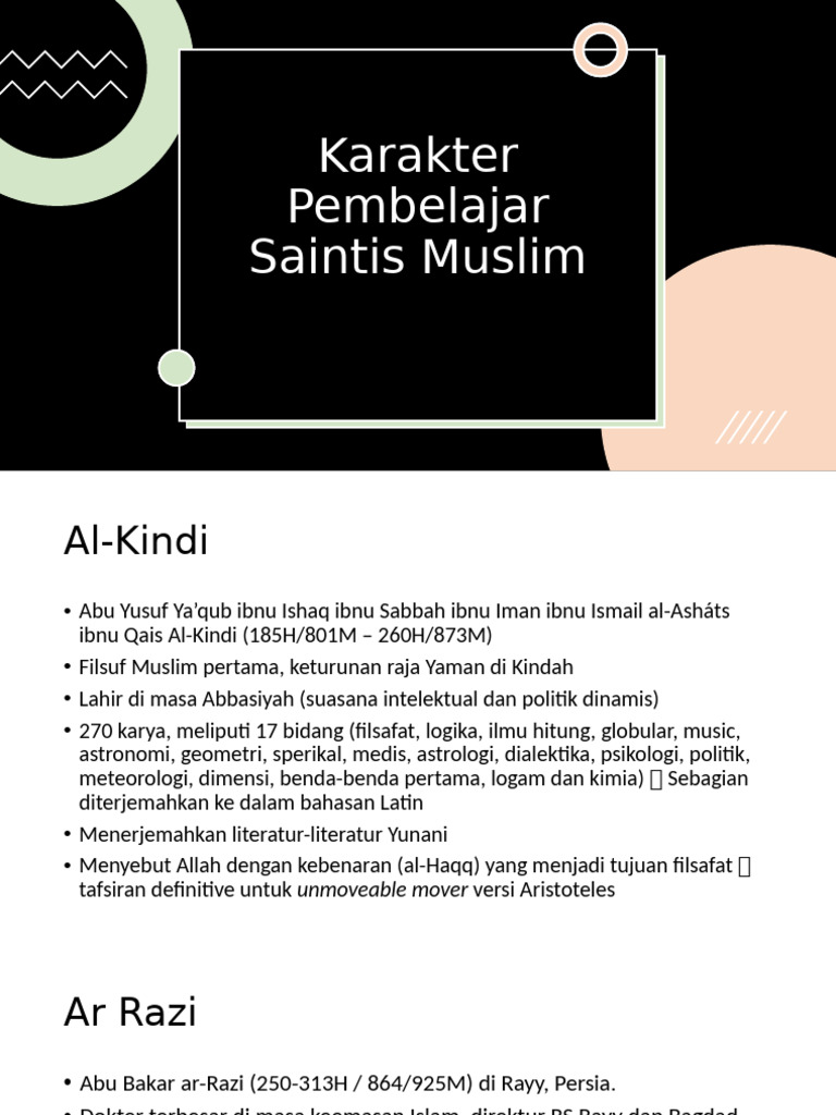 Karakter Pembelajar Saintis Muslim | PDF
