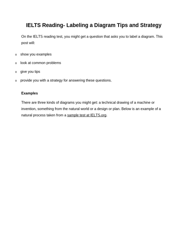 IELTS Diagram Labeling Strategies | PDF | International English ...