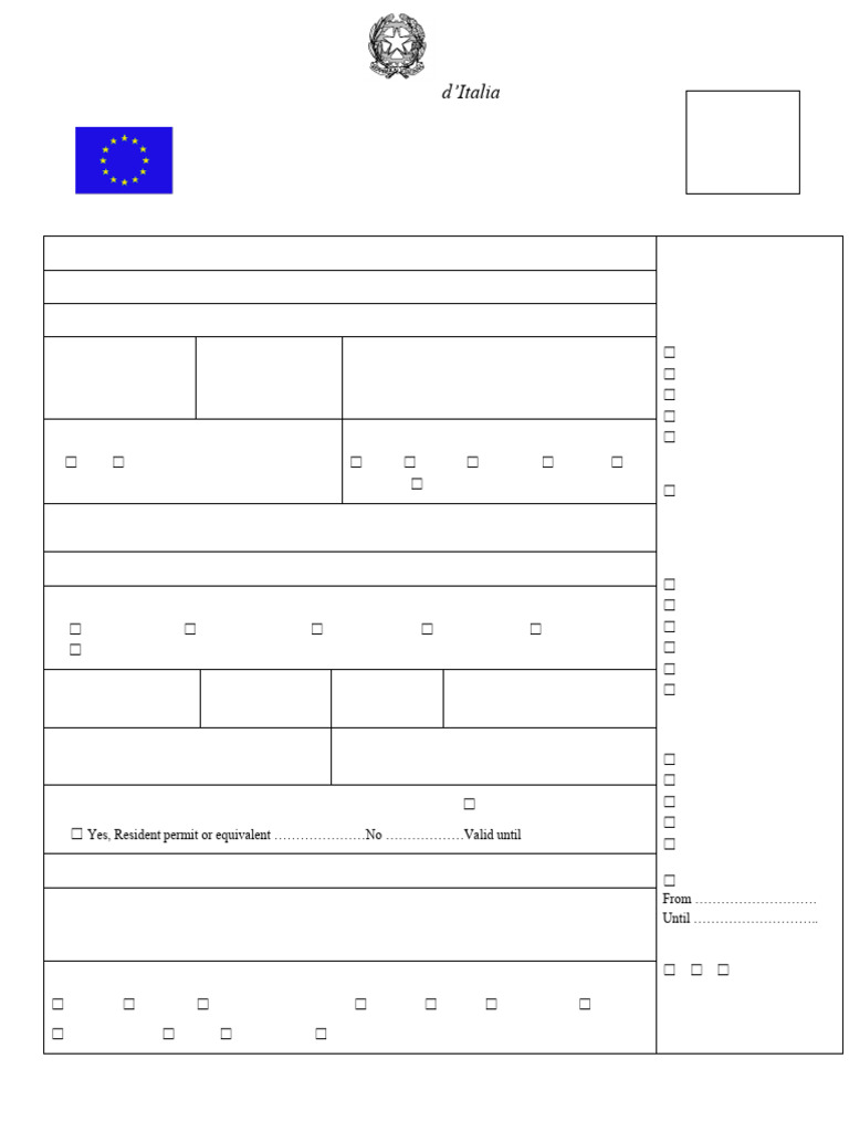Italy Schengen Visa Application Form | PDF | Travel Visa | Government ...
