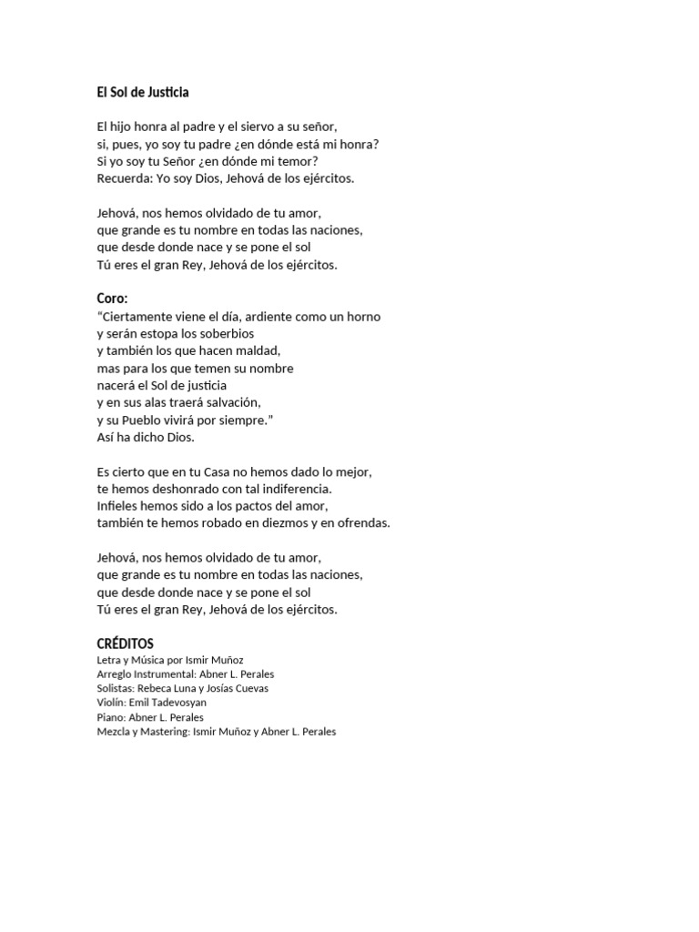 Letra del Himno 