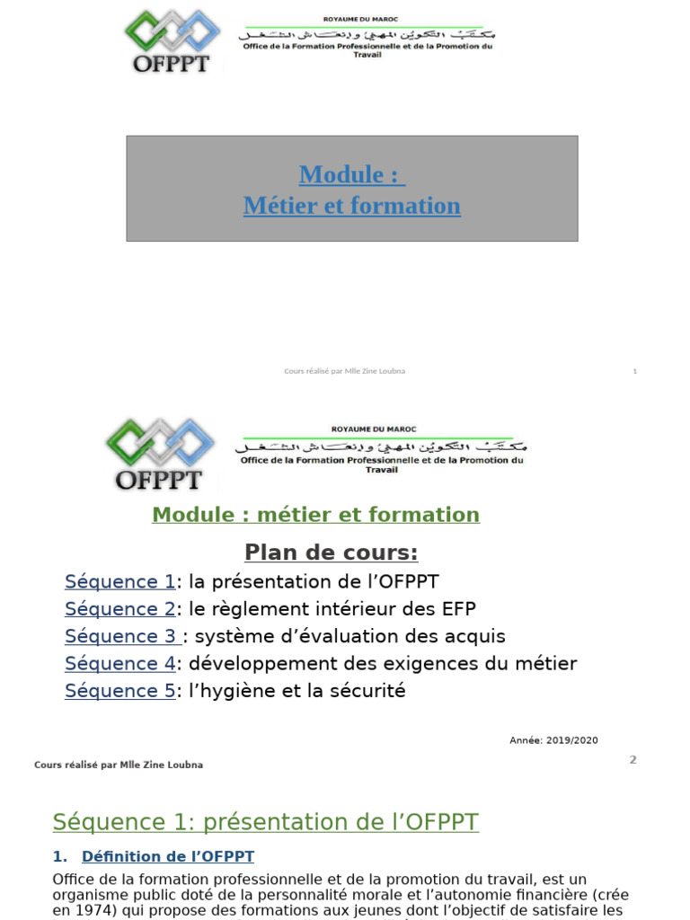 OFPPT : Métier et Formation 2020 | PDF | Business