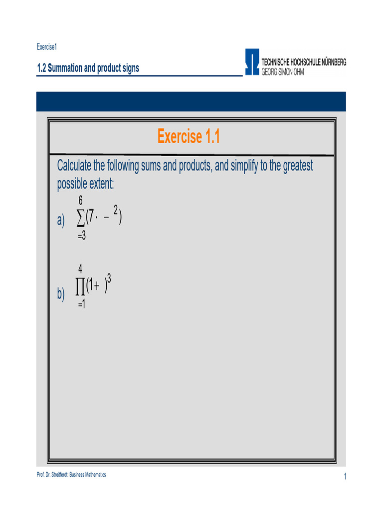 Exercises Session 1 | PDF