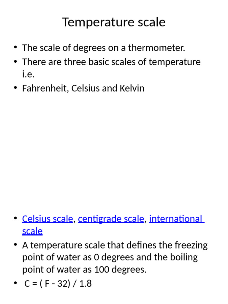 Overview of Temperature Scales | PDF