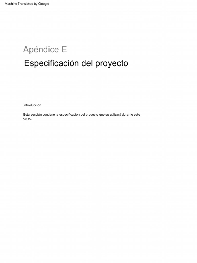 Appendix E VM-1 Project Specification v2020 (Traducido) | PDF | Cambiar ...
