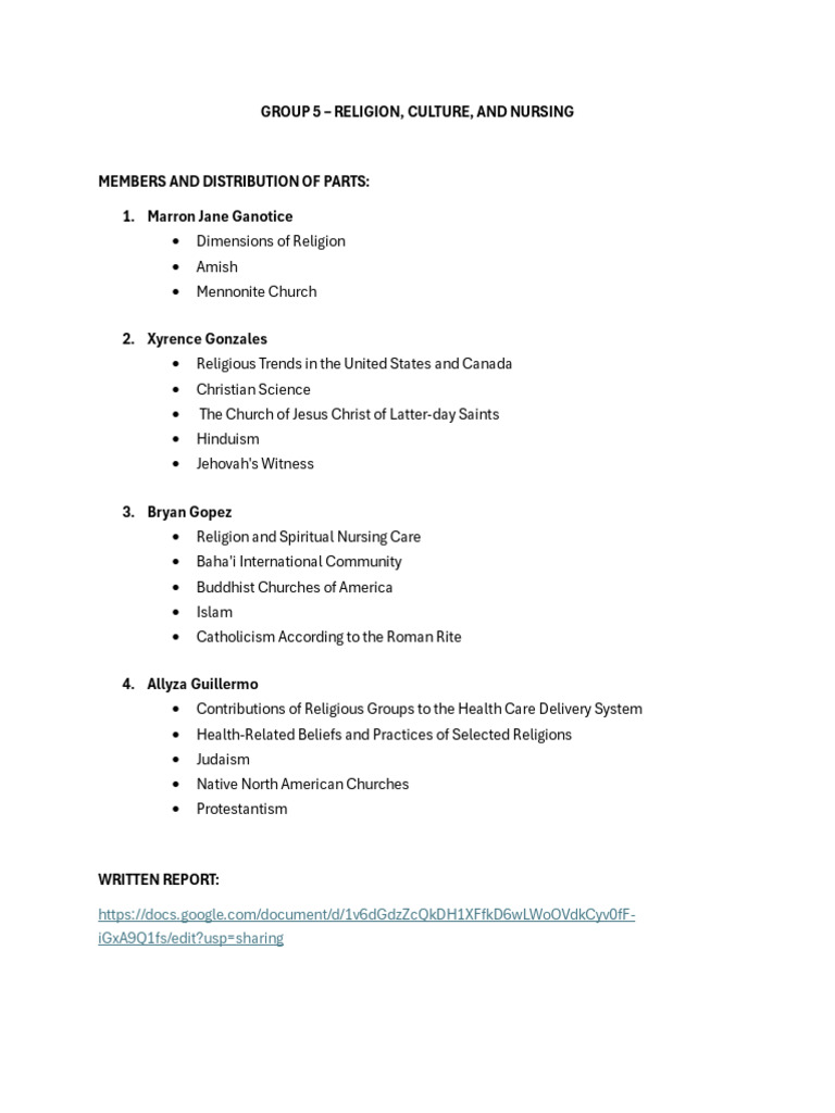 Religion and Culture in Nursing Care | PDF