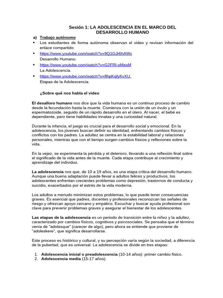Adolescencia y Desarrollo Humano | PDF | Adolescencia | Adultos