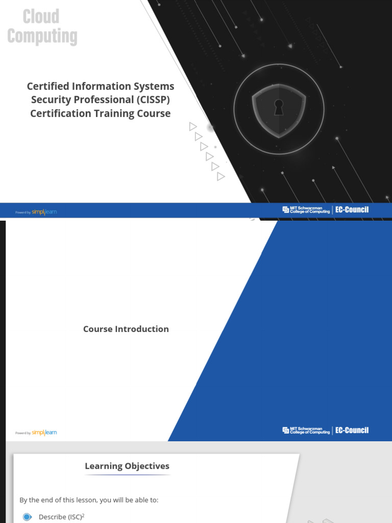 CISSP Certification Training Overview | PDF | Qualifications ...
