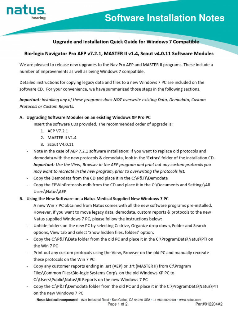 012204A2 Installation Quick Guide For AEP 7.2 MASTERII 1.4 Scout 4.0.11 ...