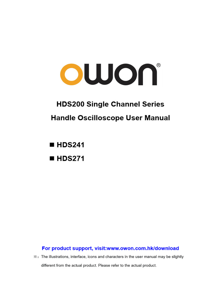 HDS200_Single_Channel_Serie_Oscilloscope_User_manual | PDF | Amplitude ...