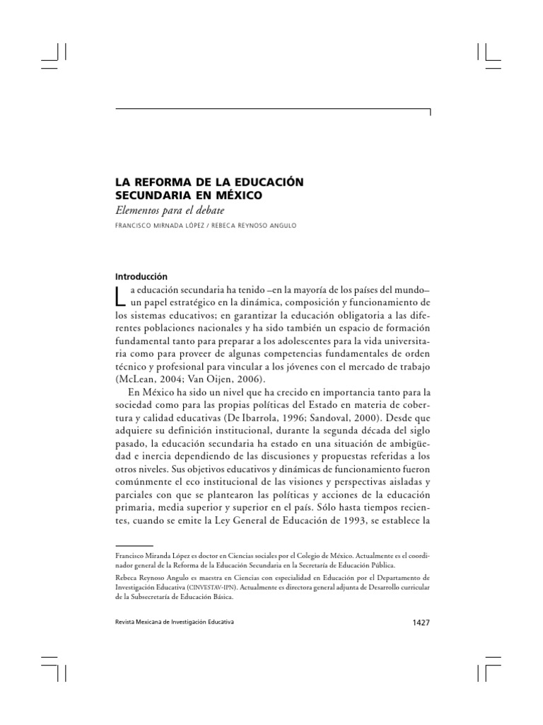 1405 6666 Rmie 11 31 1427 | PDF | Plan de estudios | Enseñando
