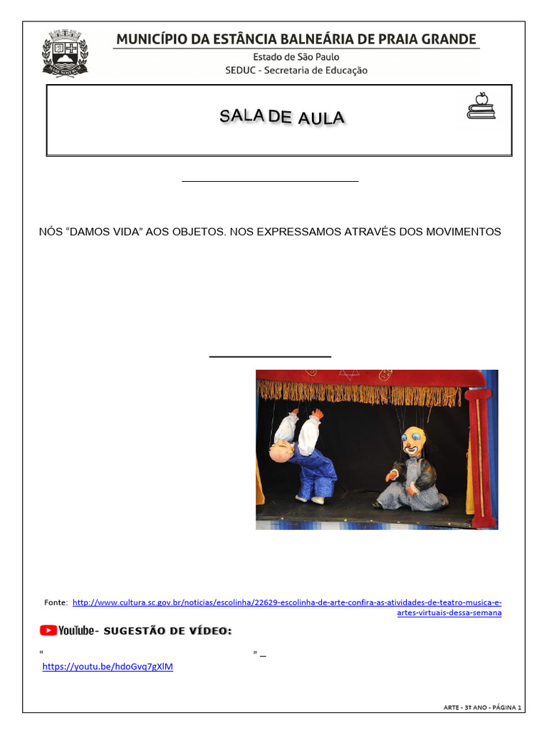 Teatro de Animação: Tipos e Atividades | PDF | Teatro