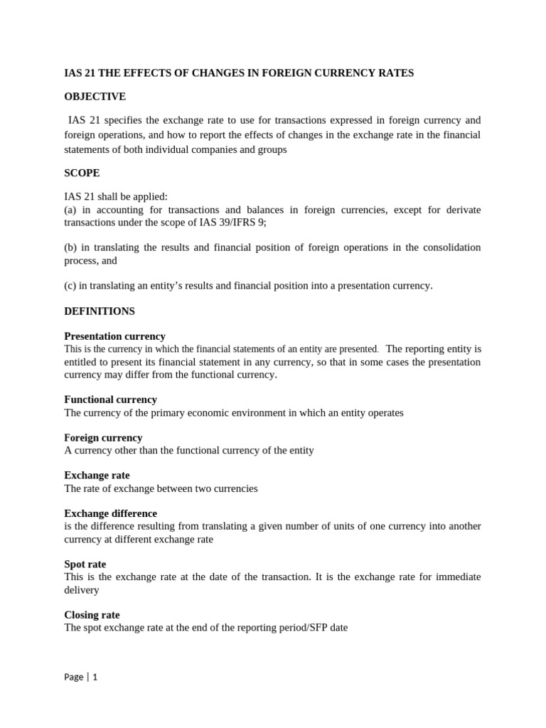IAS 21: Foreign Currency Effects | PDF | Income Statement ...