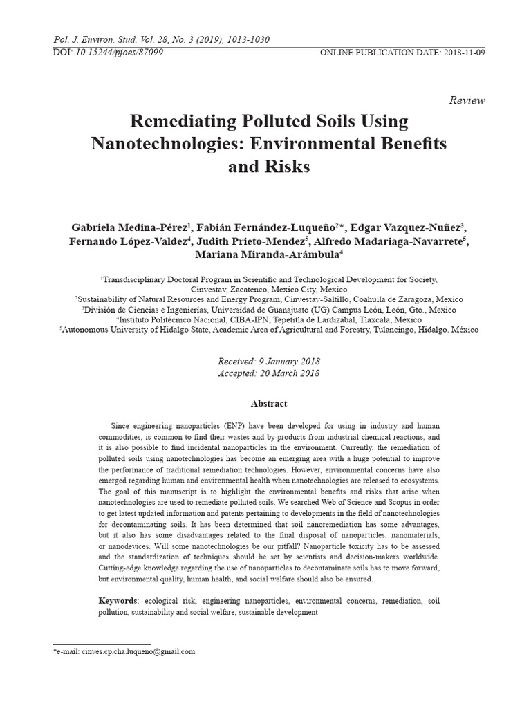 Remediating Polluted Soils Using Nanotec | PDF | Soil | Ecosystem