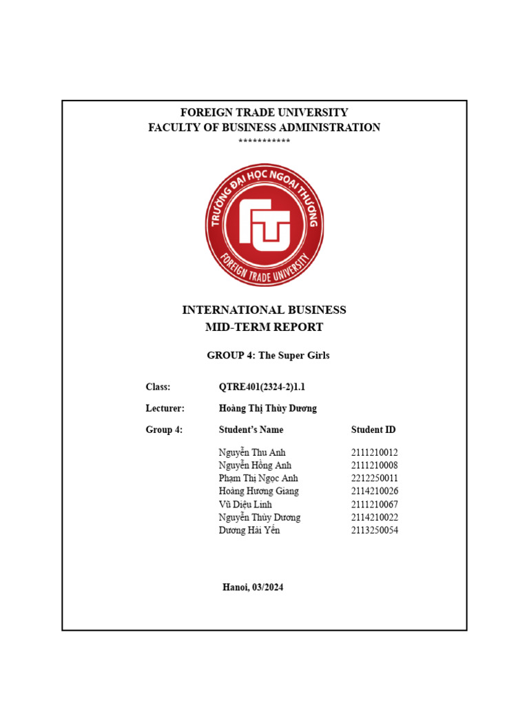 Group 4 Report - International Business | PDF | Cost Of Living ...