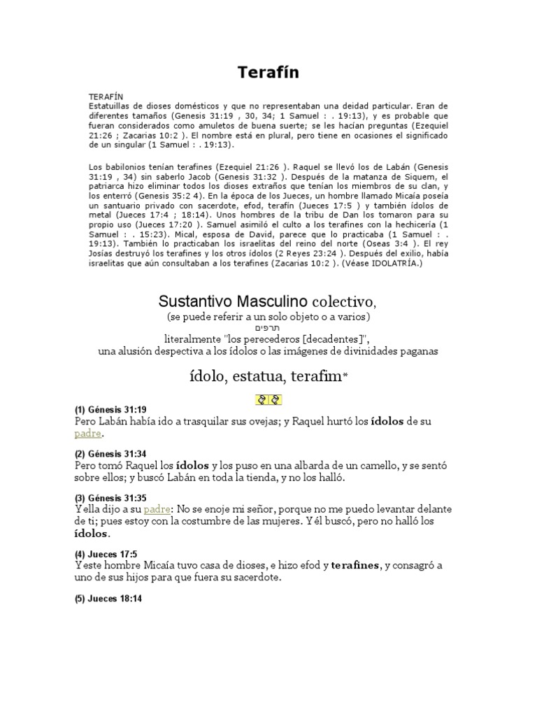 Significado y función de los terafines | PDF | Jacob | Rachel
