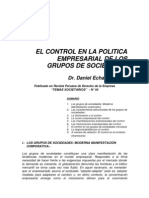 El Control en La Politica Rial de Los Grupos de Sociedades