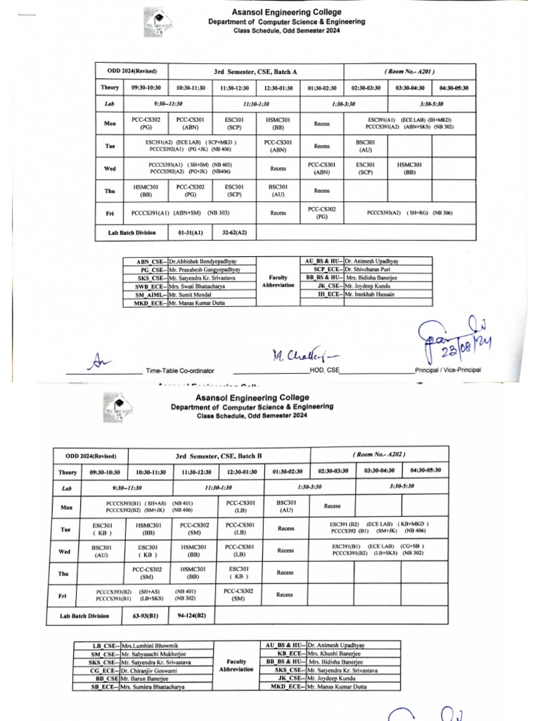 Cse class schedule odd sem 2024 pdf
