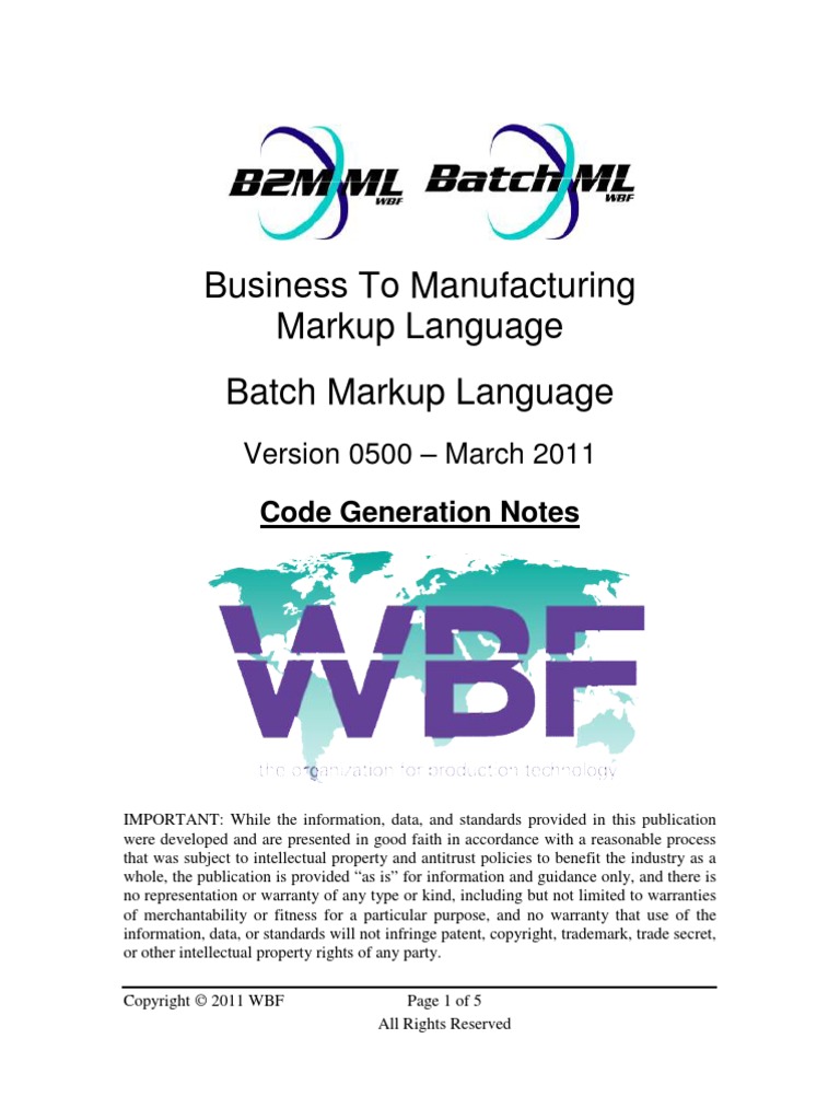 B2MML BatchML V0500 Code Generation | PDF | Computer Programming ...