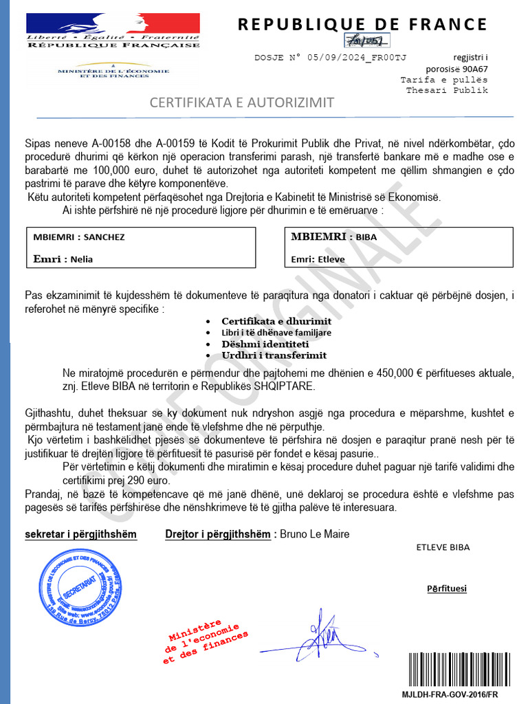 Certificat D'autorisation de Procã©dure AIVARS LOGIŅS | PDF