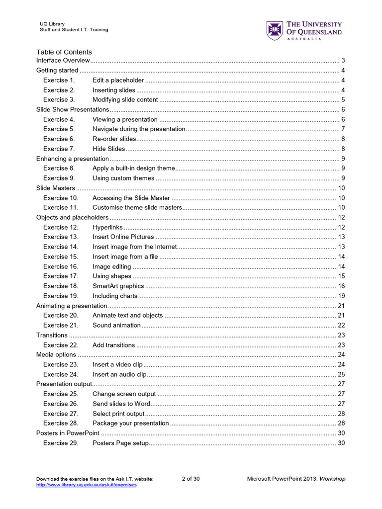 PowerPoint 2013 Workshop Guide | PDF | Microsoft Power Point ...