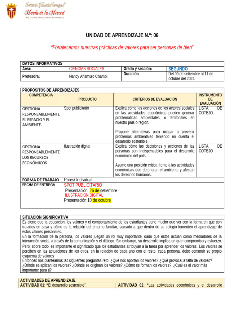 Unidad 06 | PDF | Sustentabilidad | Desarrollo sostenible