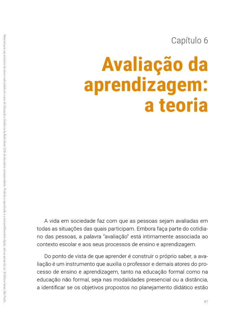 Tipos e Importância da Avaliação Educacional | PDF | Educação à ...
