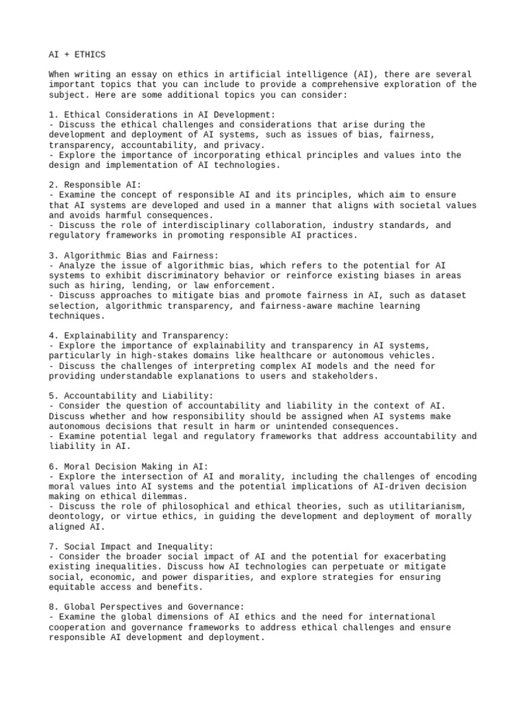 Ethical Considerations in AI Development | PDF | Artificial ...