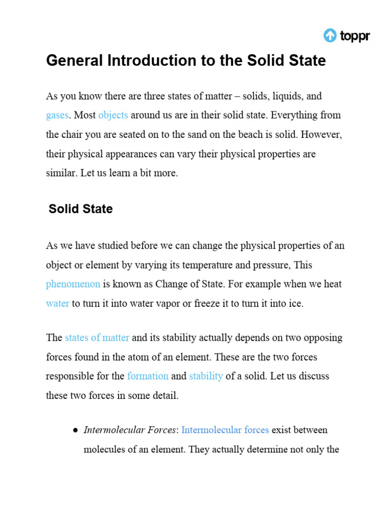 Cbse class 12 chemistry chapter 1 the solid state revision notes pdf