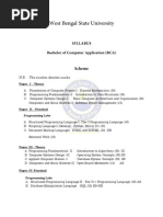 West Bengal State University BCA Syllabus