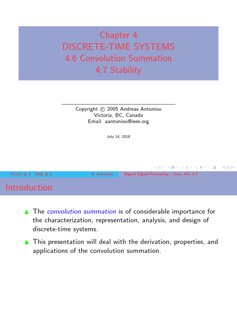 DSP ch04 S6,7P | PDF | Convolution | Algebra