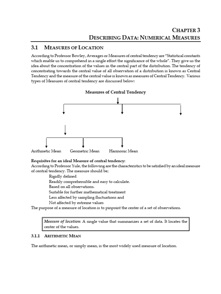 Chapter 3 - CT & Dispersion | PDF | Mean | Variance