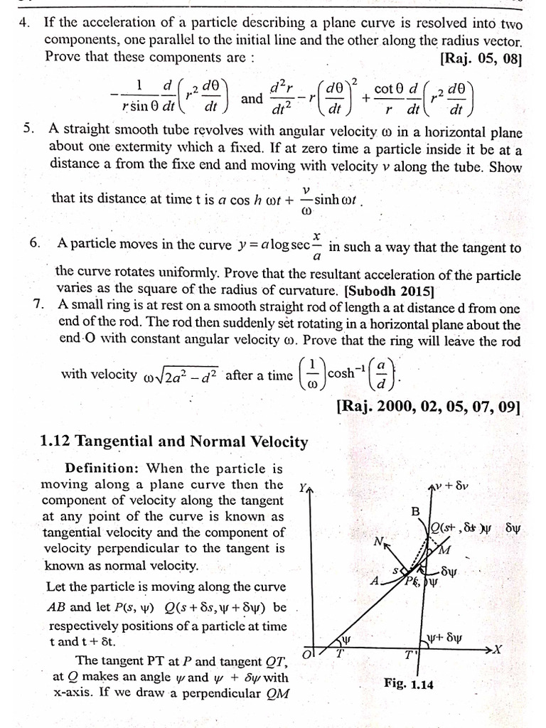 Tangential And Normal Velocity Pdf