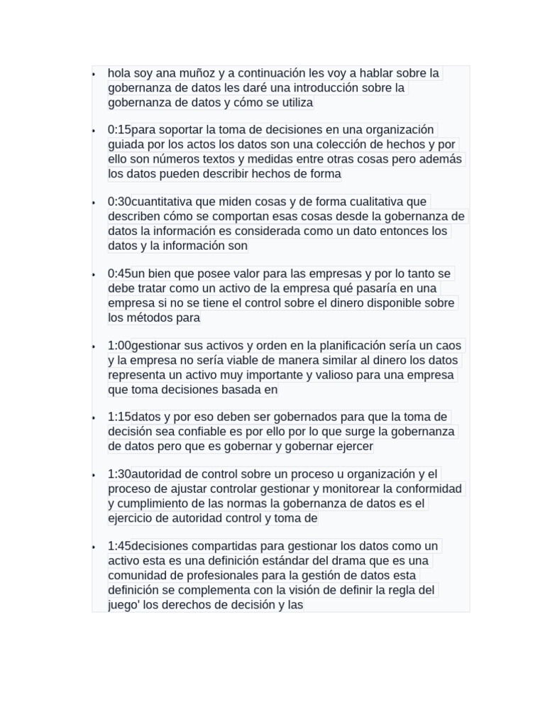 La Gobernanza de Datos Video de Teoria 4 Parte 2 | PDF | Gobernancia ...