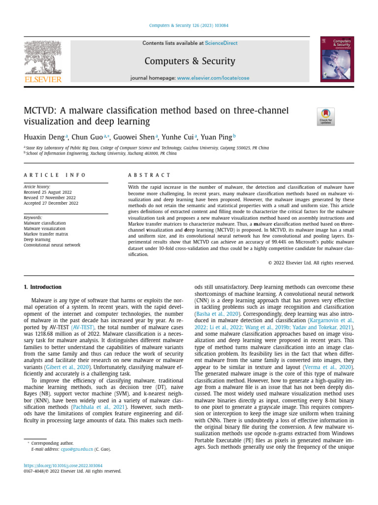 A Malware Classification Method Based On Three-Channel Visualization ...
