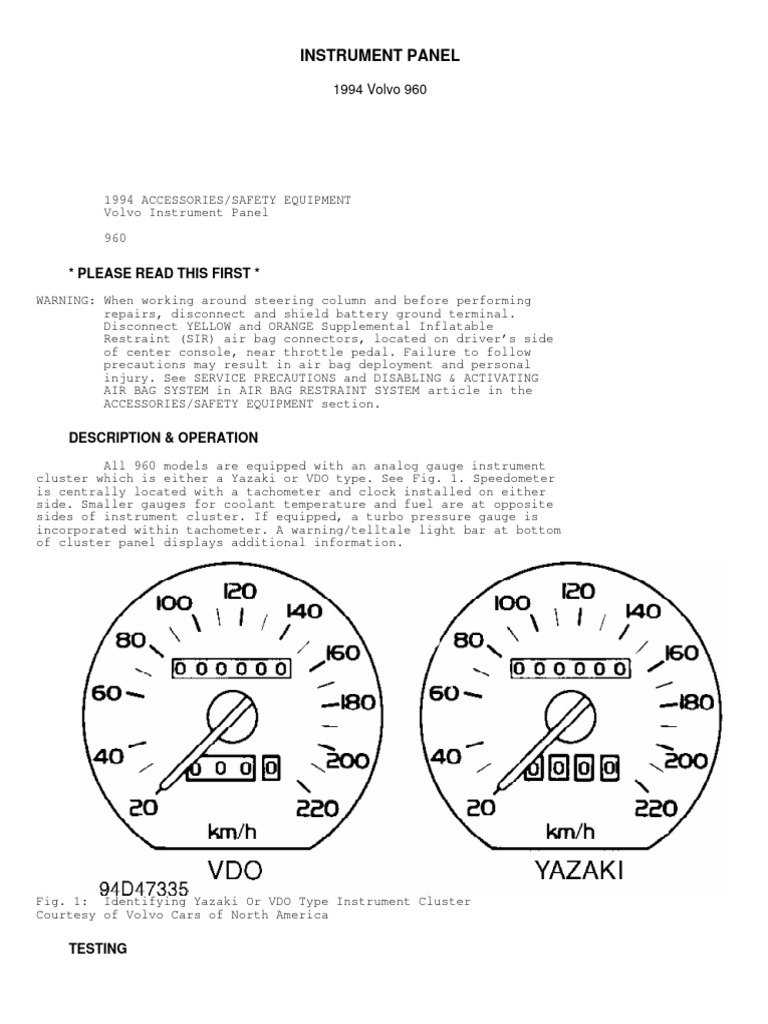 Instrument Panel vj14822 | PDF | Electrical Resistance And Conductance ...