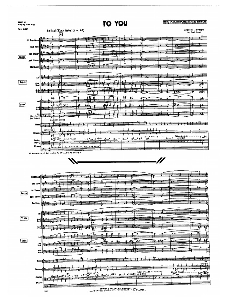 To You - Thad Jones | PDF