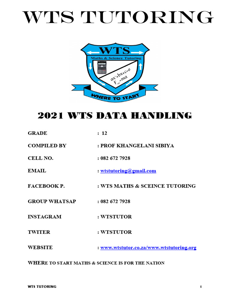 Grade 12 Data Handling Overview | PDF | Quartile | Mathematics
