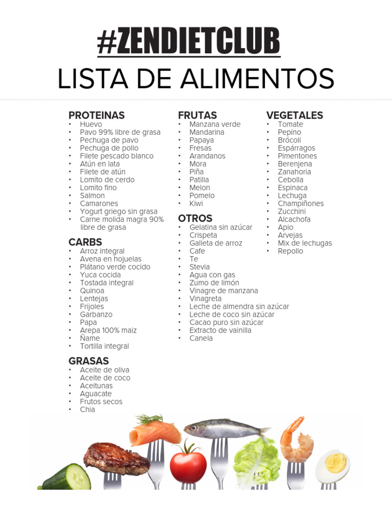 Lista de Alimentos Saludables | PDF