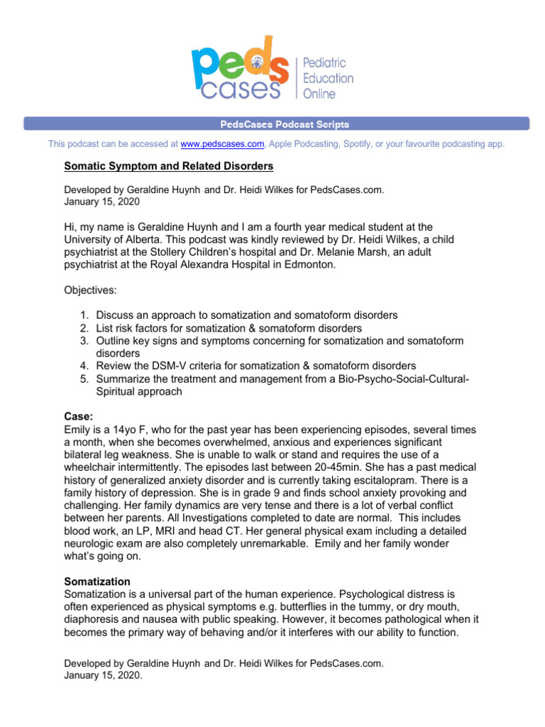 Understanding Somatic Symptom Disorders | PDF | Mental Disorder ...