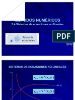 2.4 Sistemas de Ecuaciones No Lineales