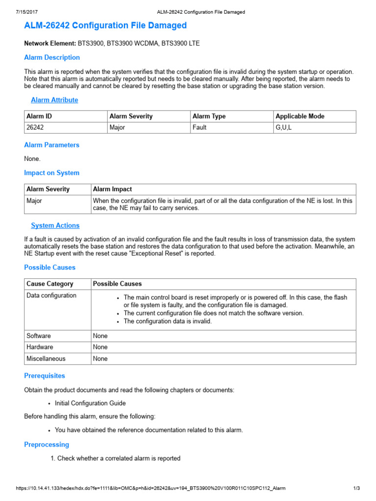 ALM-26242 Configuration File Damage | PDF | Software Engineering ...