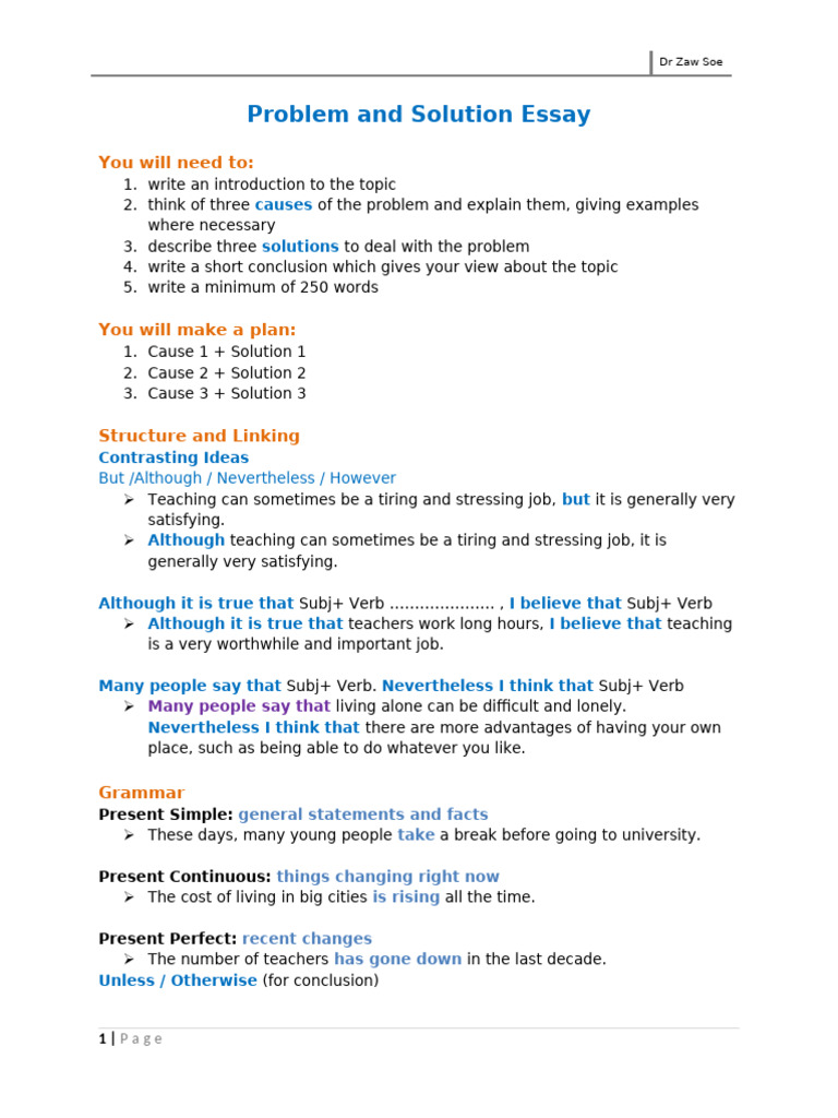 Problem and Solution Essay | PDF | Teachers