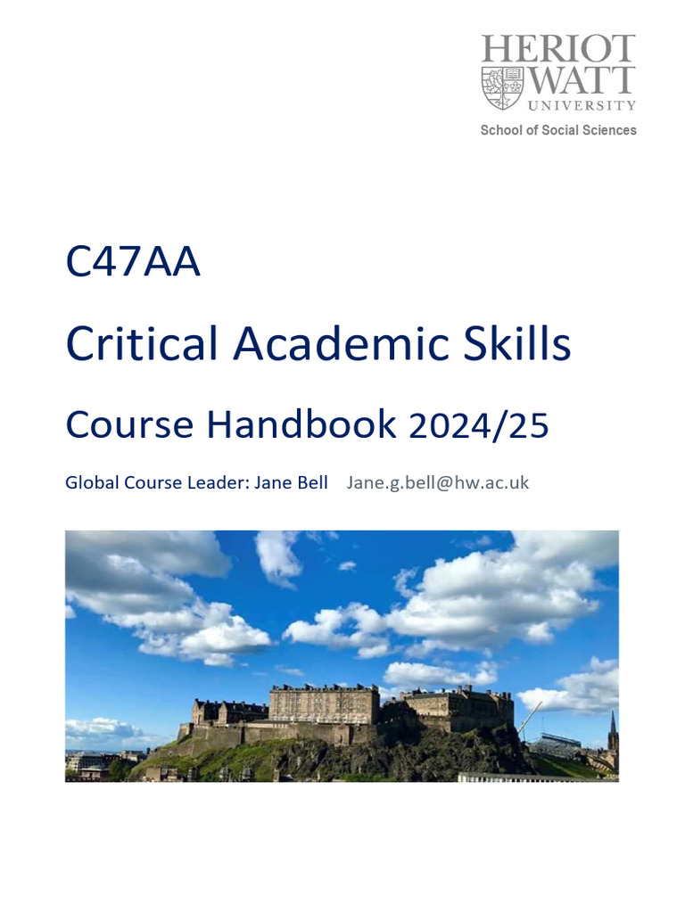 Critical Academic Skills Course Handbook | PDF | Lecture | Academic ...