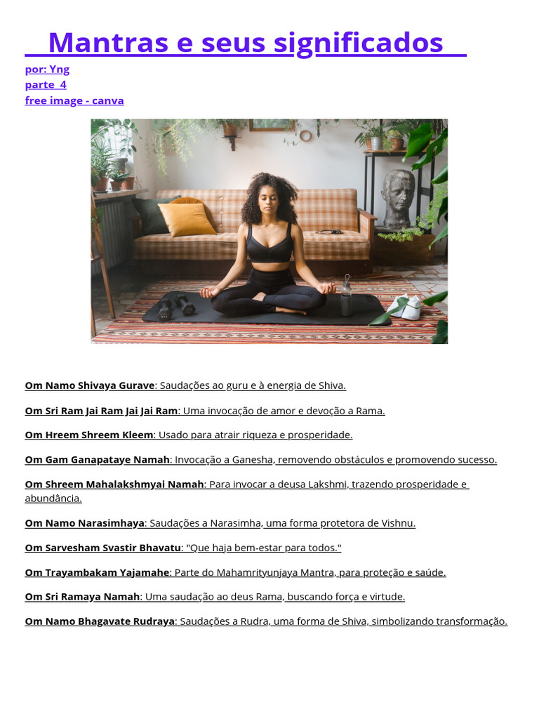 Significados de Mantras Hindus | PDF