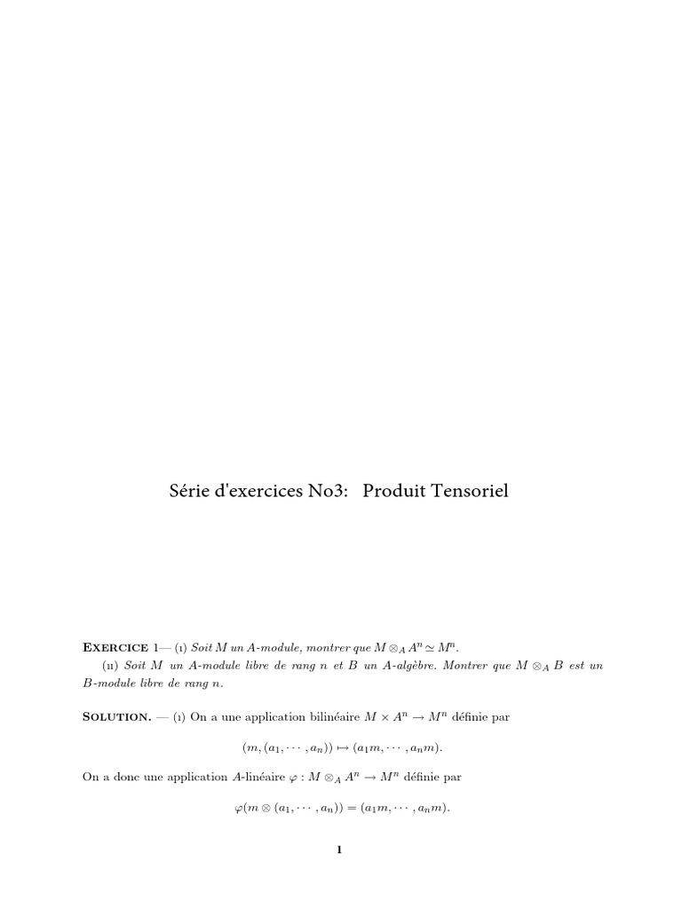 Produit Tensoriel et Propriétés des Modules | PDF | Module sur un ...