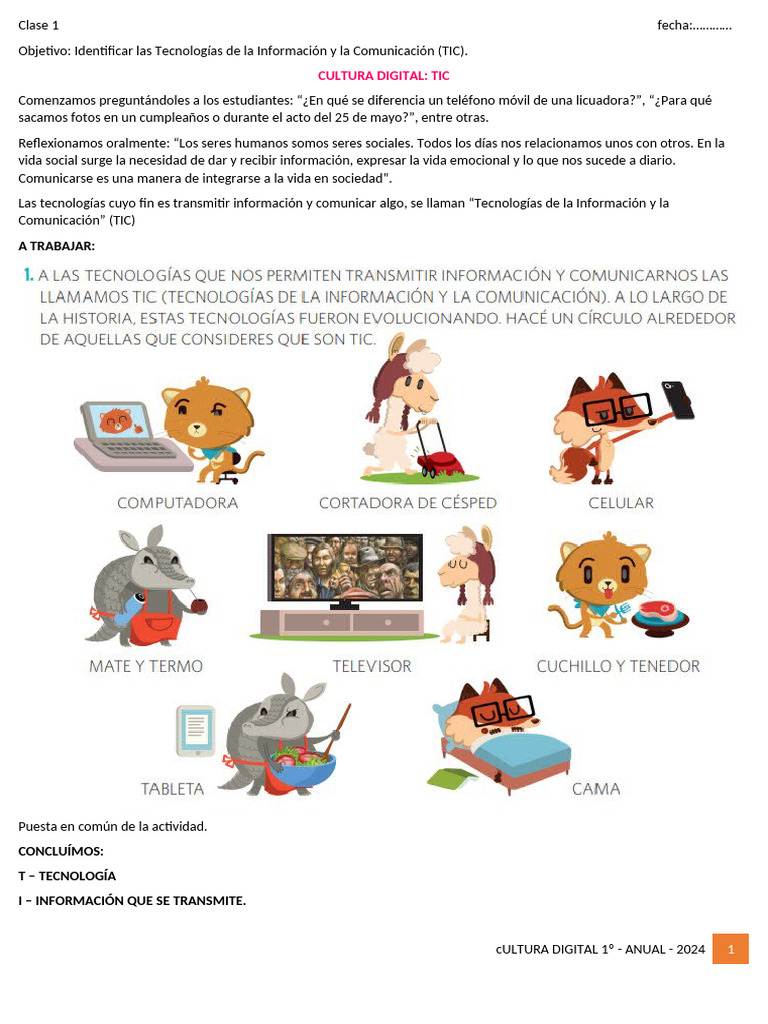 Actividades de Cultura Digital para Primaria | PDF | Hardware de la ...