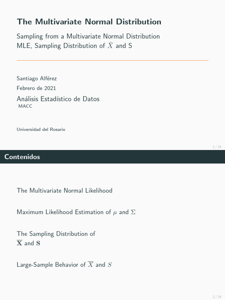 Multivariate Normal Distribution Overview | PDF | Standard Deviation ...